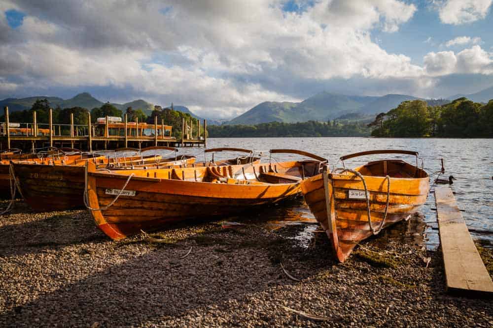Boats on the shores of Derwentwater