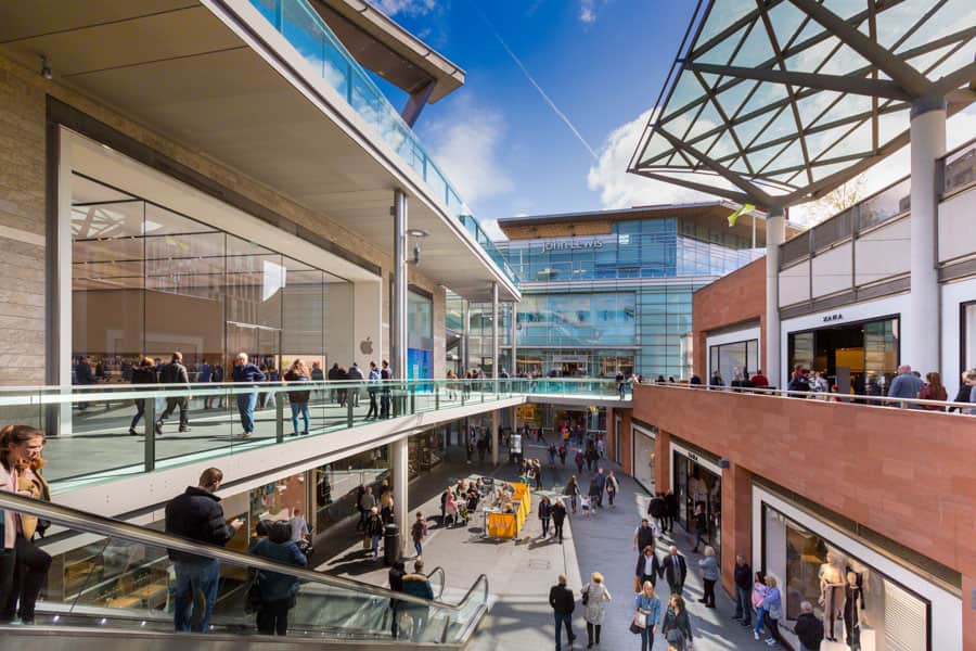 Inside a shopping centre