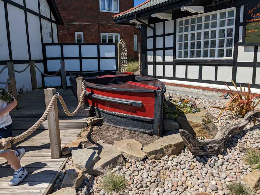 Wooden boat in play area