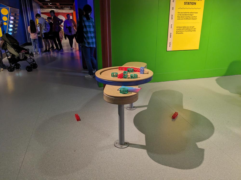 Table with blocks on