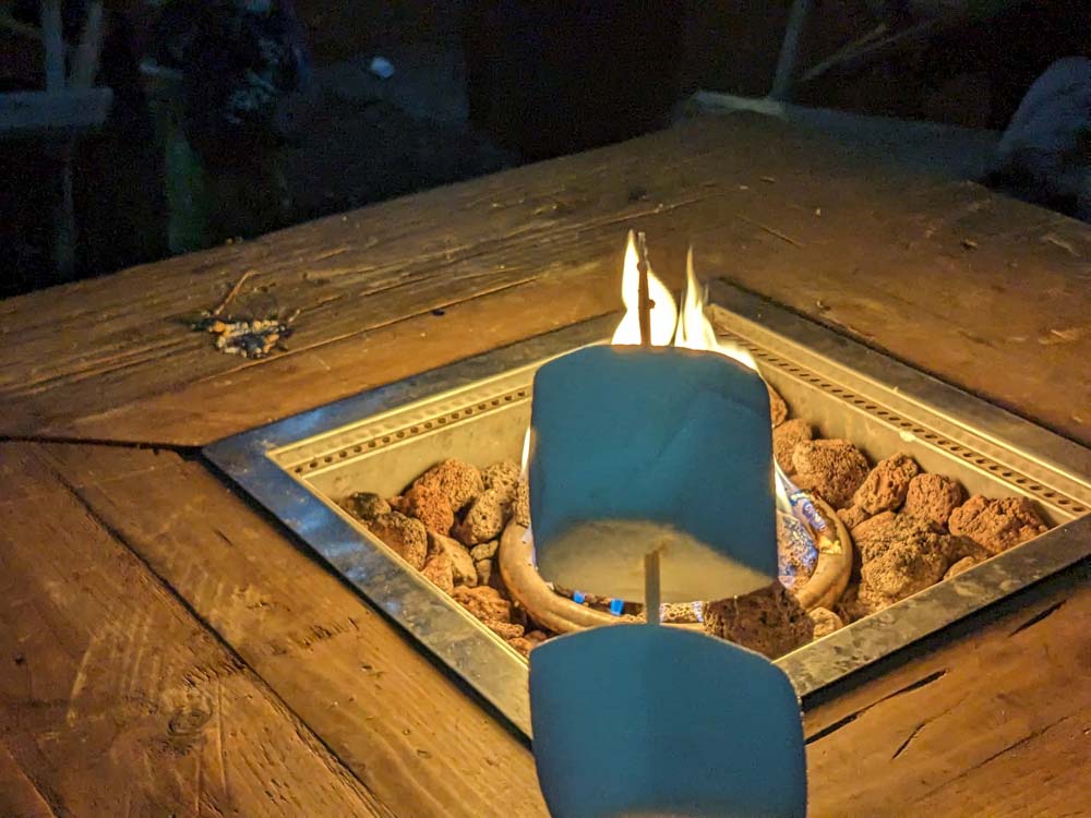 Marshmallows on a fire