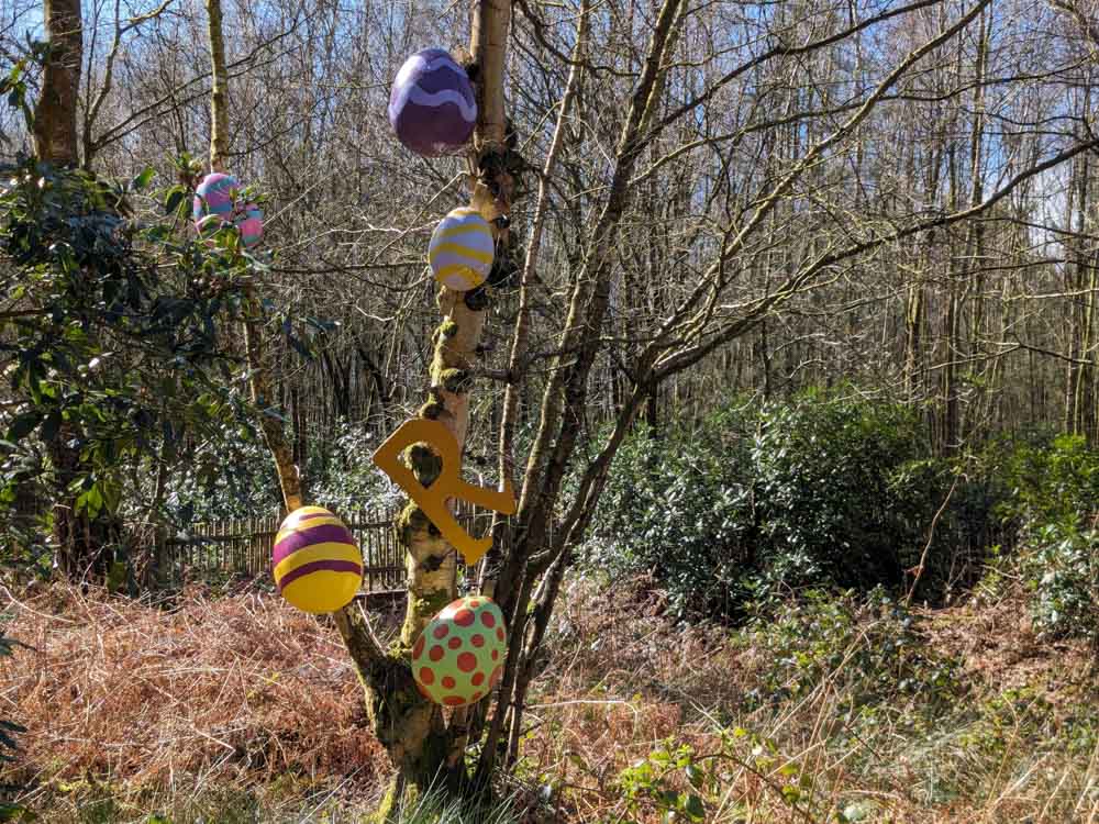 Easter decorations in trees