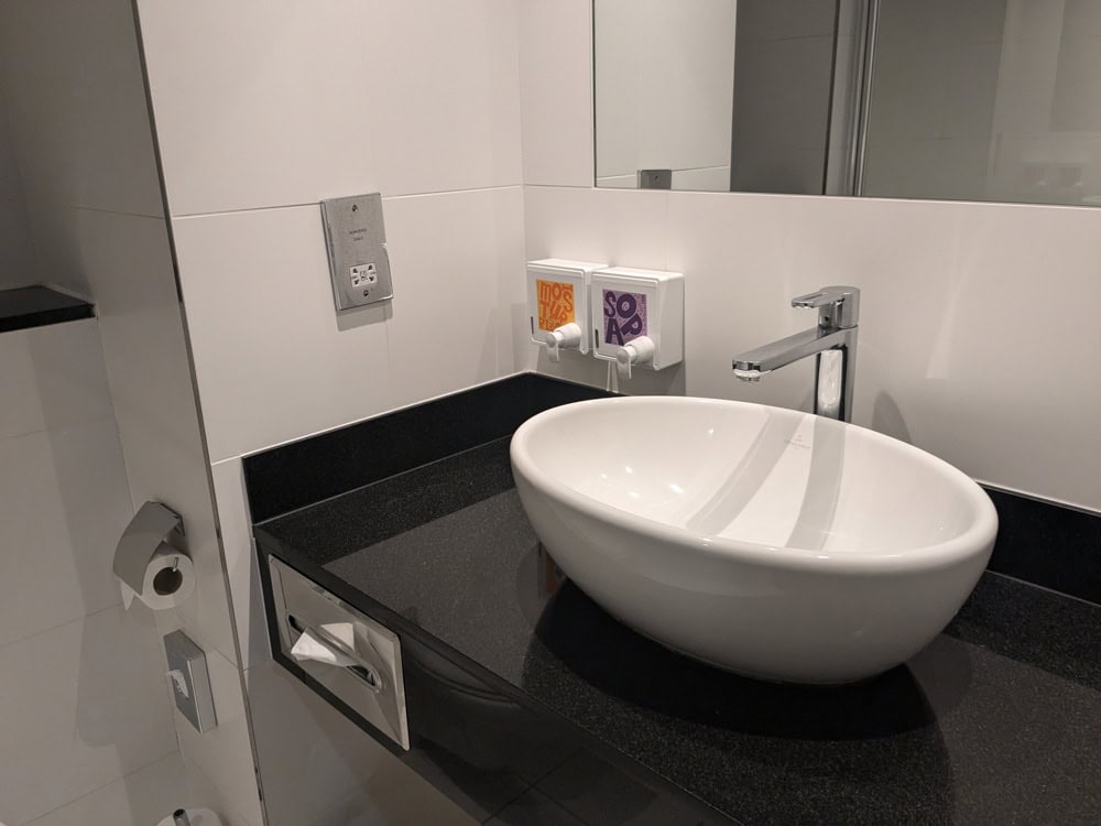 Sink basin in a bathroom