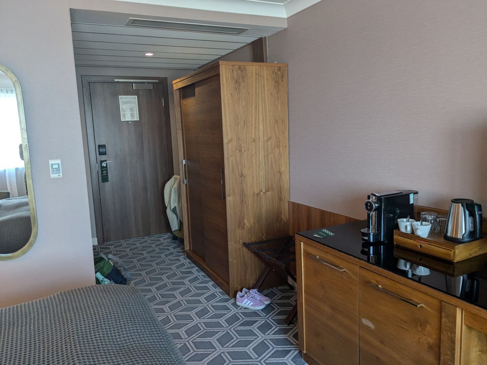 Wardrobe in a hotel room
