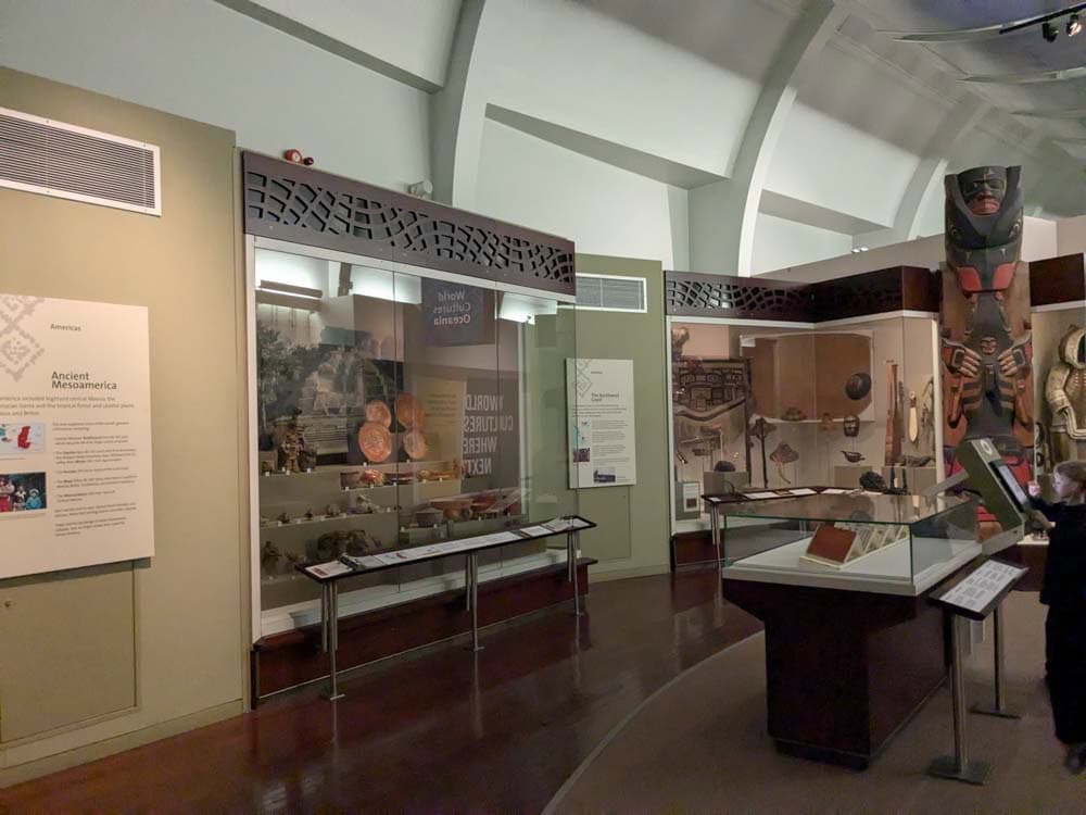 Museum with glass cabinets