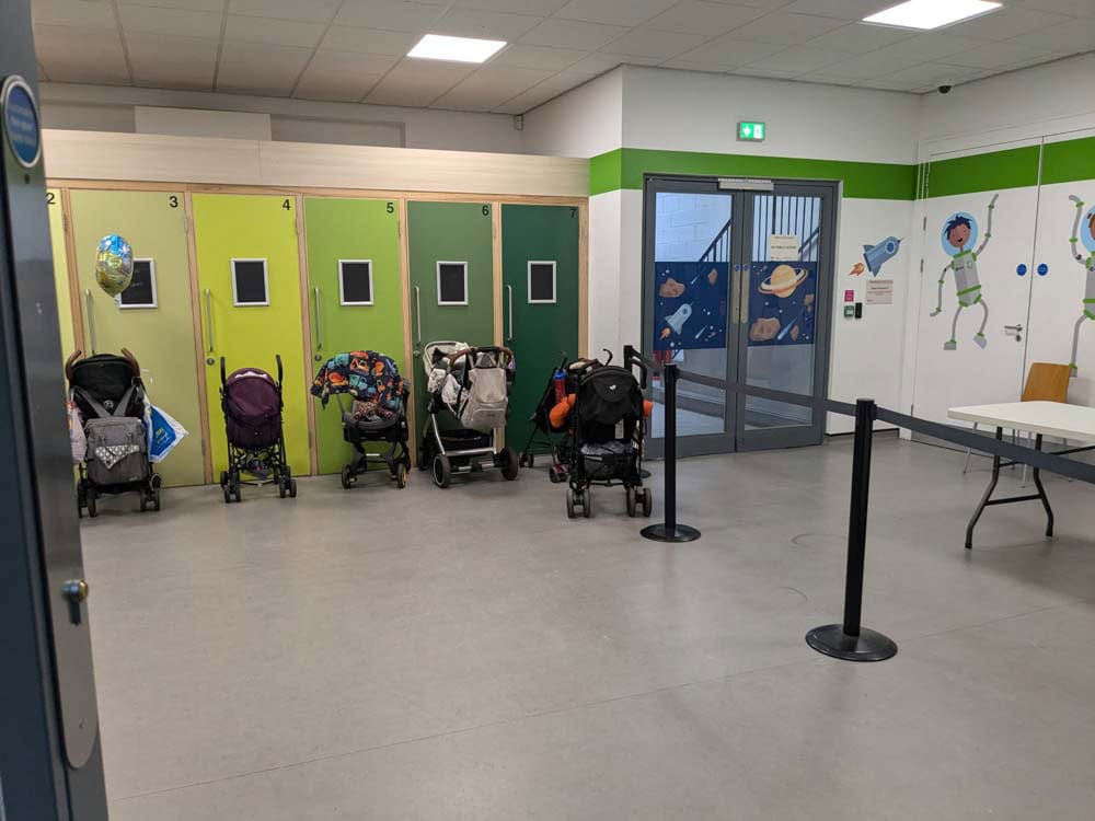 Buggy park in a large room