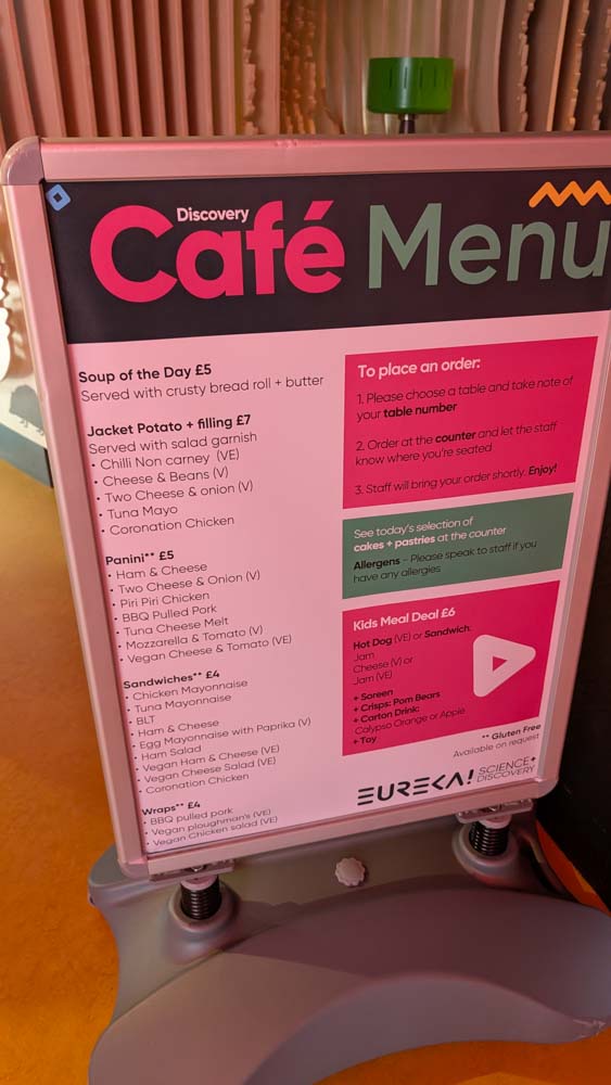 Cafe menu board