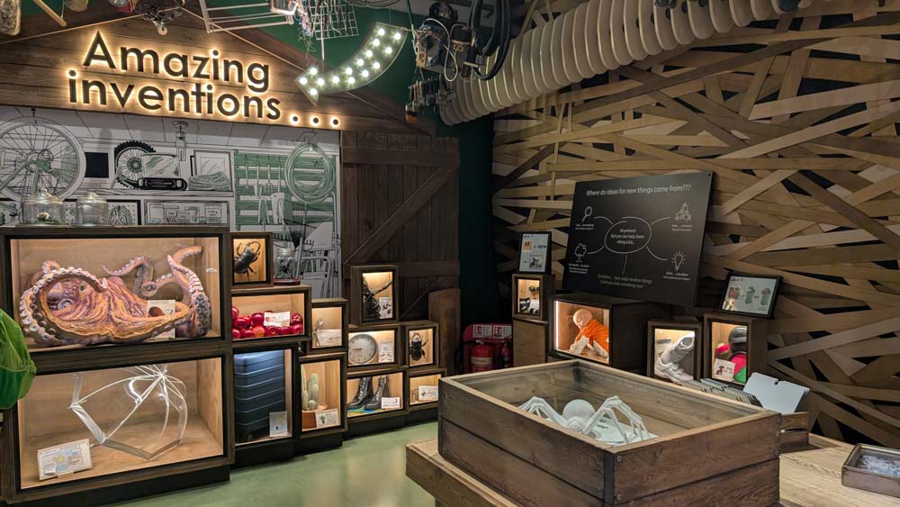 colourful amazing inventions display in a museum