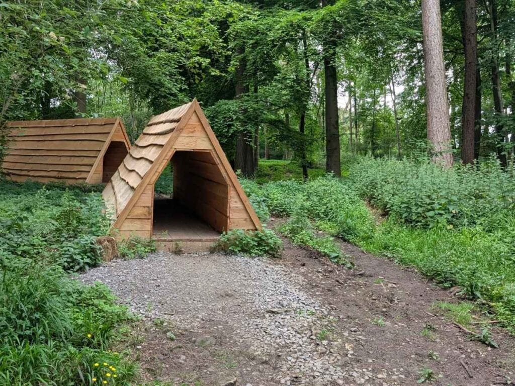 Large wooden tunnels in the woods